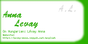 anna levay business card
