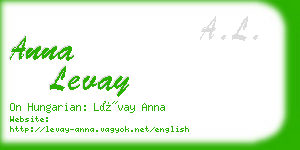 anna levay business card